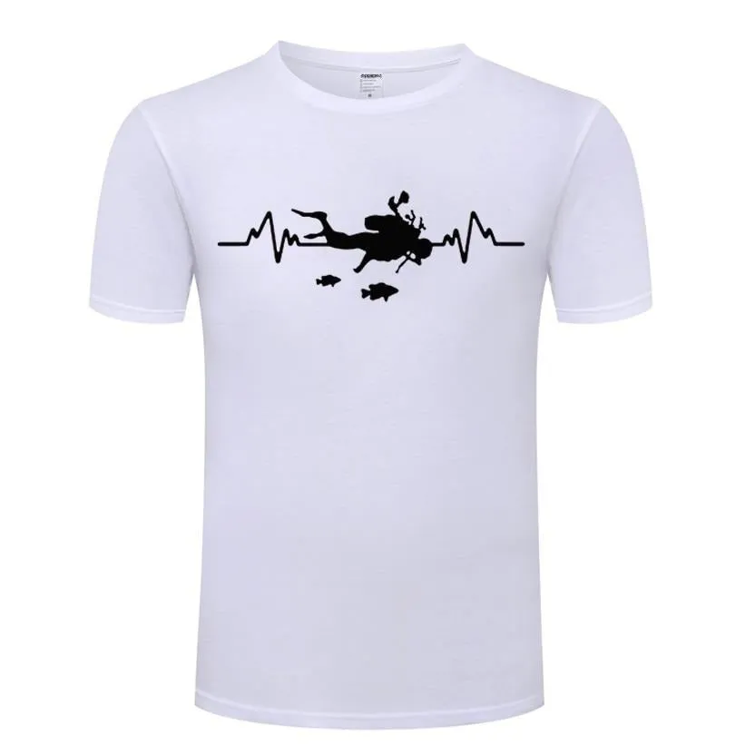 Scuba diving T-Shirt for Men | Scuba Heart Beat with Fish