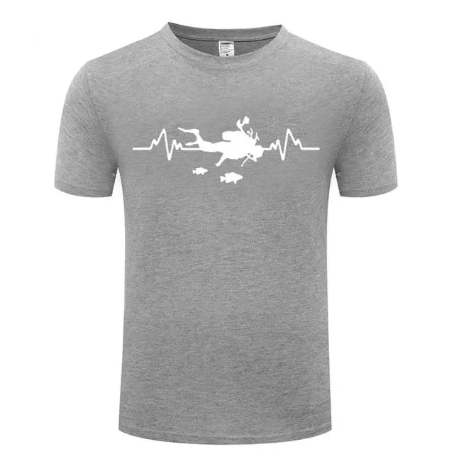 Scuba diving T-Shirt for Men | Scuba Heart Beat with Fish