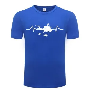 Scuba diving T-Shirt for Men | Scuba Heart Beat with Fish