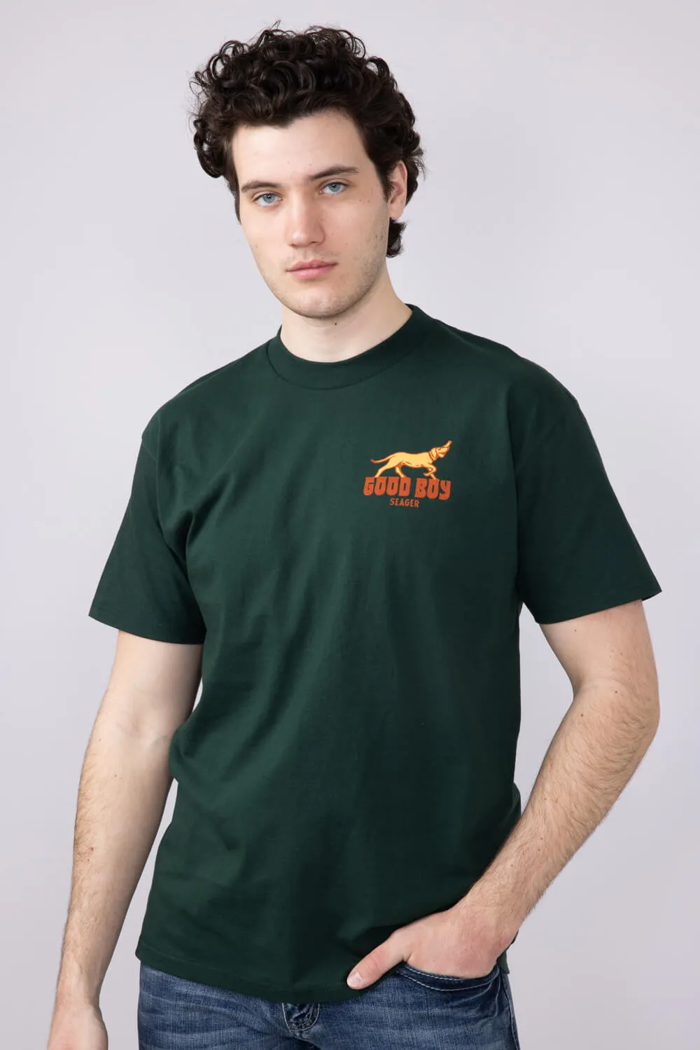 Seager Good Boy T-Shirt for Men in Green | MTSP25GDBYGRN