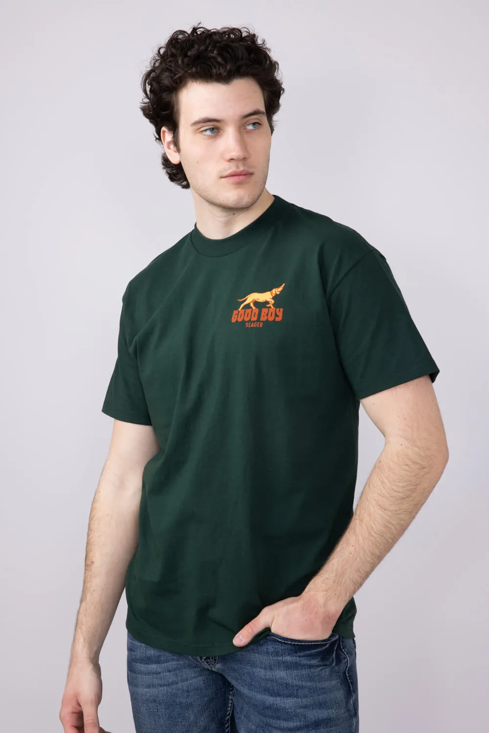Seager Good Boy T-Shirt for Men in Green | MTSP25GDBYGRN