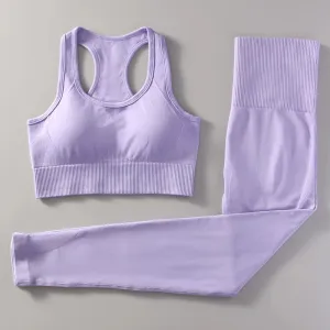 Seamless Gradient Yoga Set for Women - Fitness Sports Suit