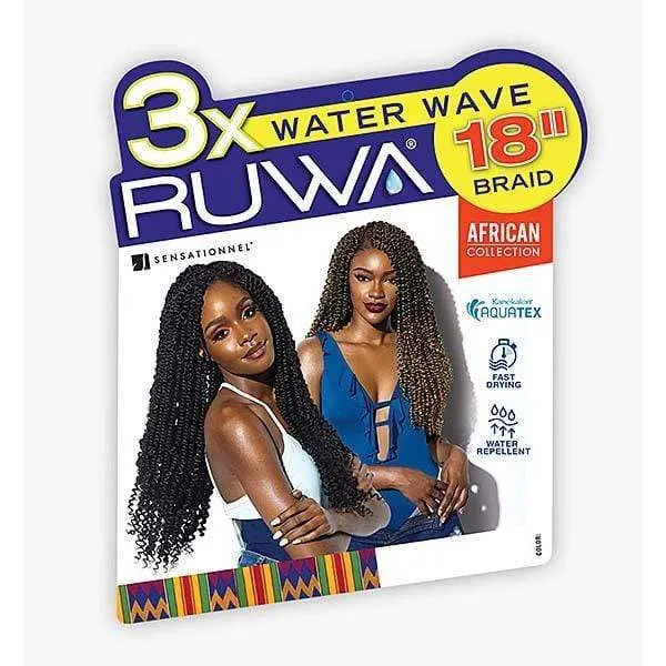 Sensationnel African Collection Aqua Tex Pre-Layered Crochet Braid - 3X RUWA WATER WAVE 18"