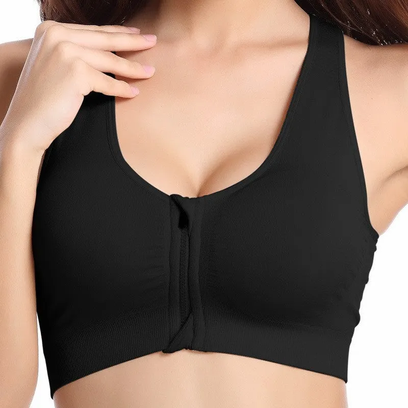 Sexy Women Front Zipper Sports Bra Fitness Wear trendy