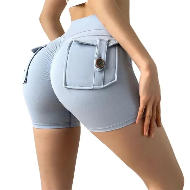 Sexy Women's Sports High Waist Shorts With Pocket