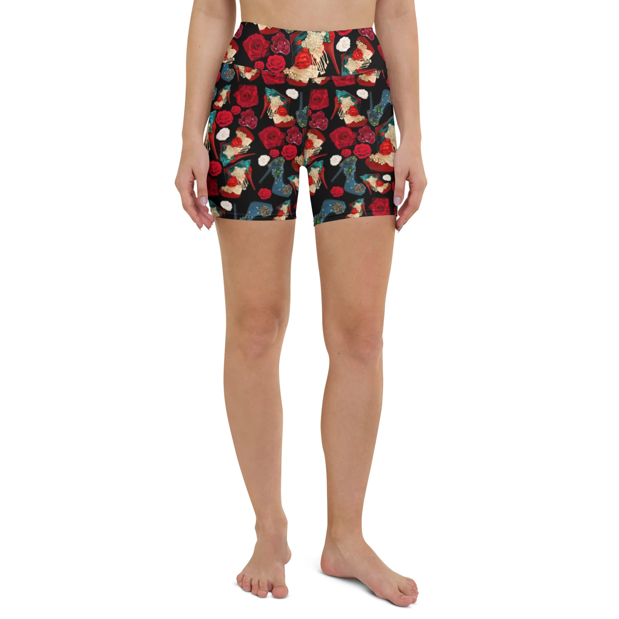 Shorts 'Fiori rosso nero'