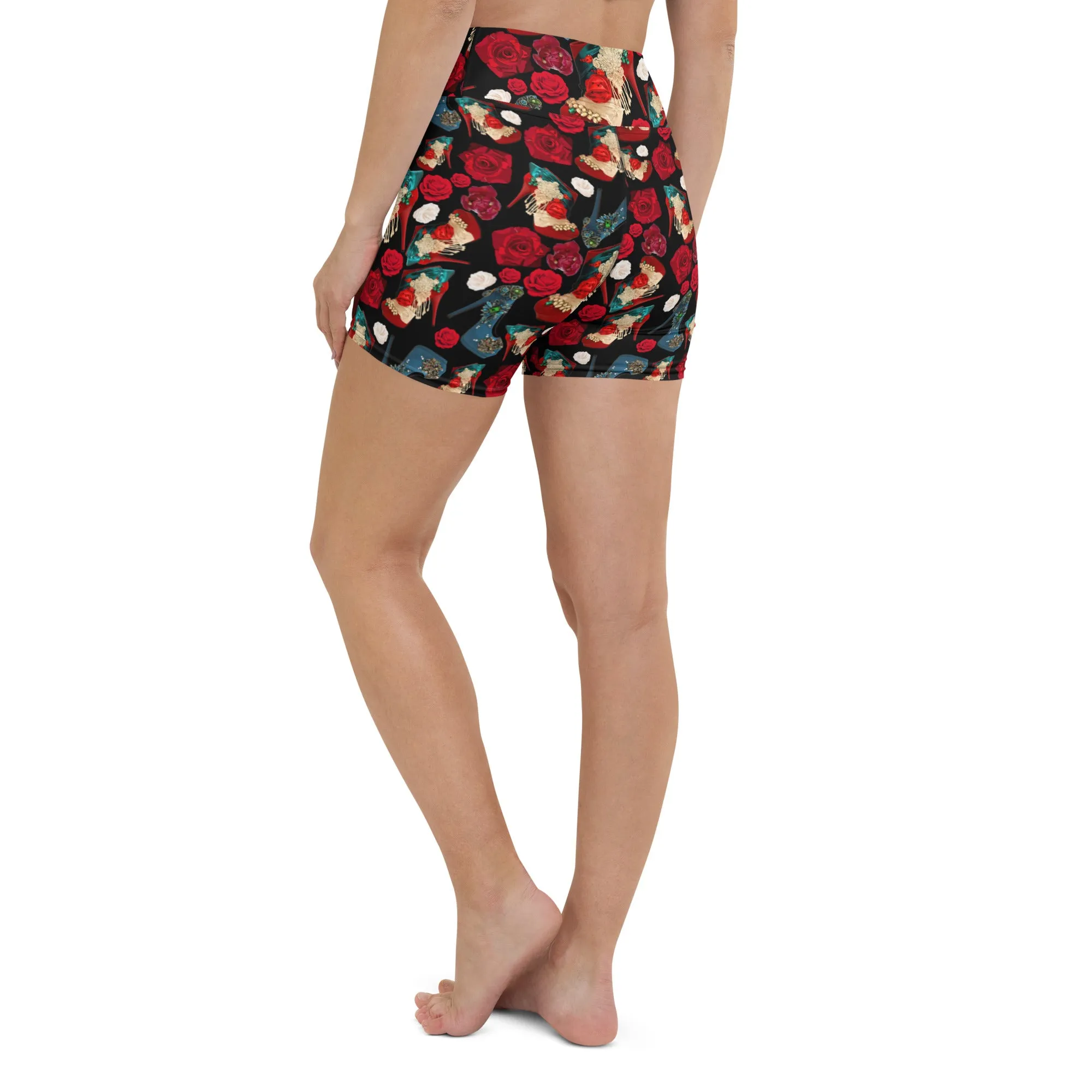 Shorts 'Fiori rosso nero'