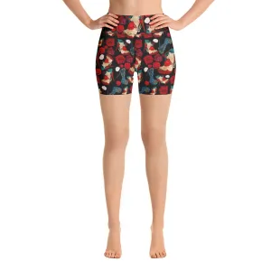 Shorts 'Fiori rosso nero'