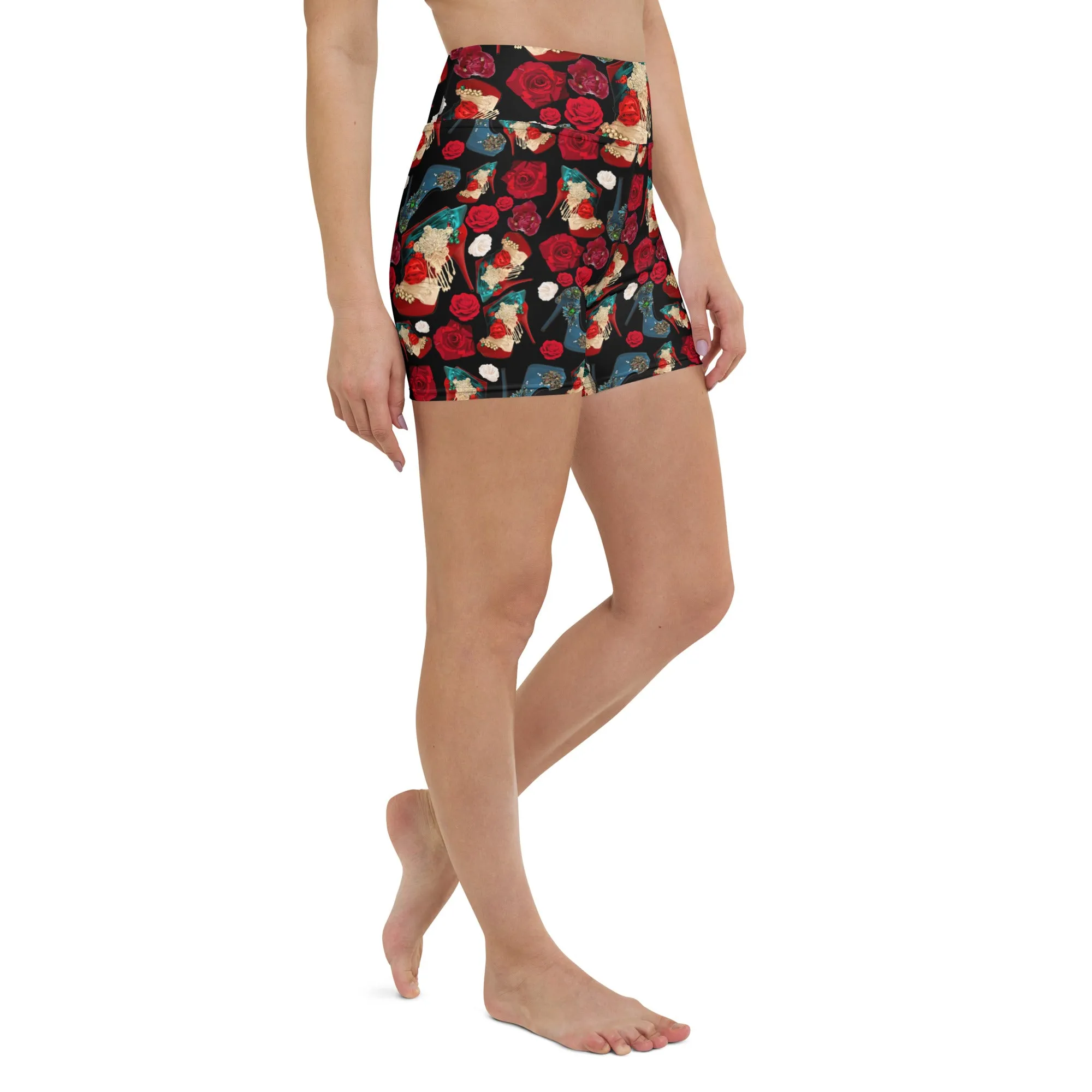 Shorts 'Fiori rosso nero'