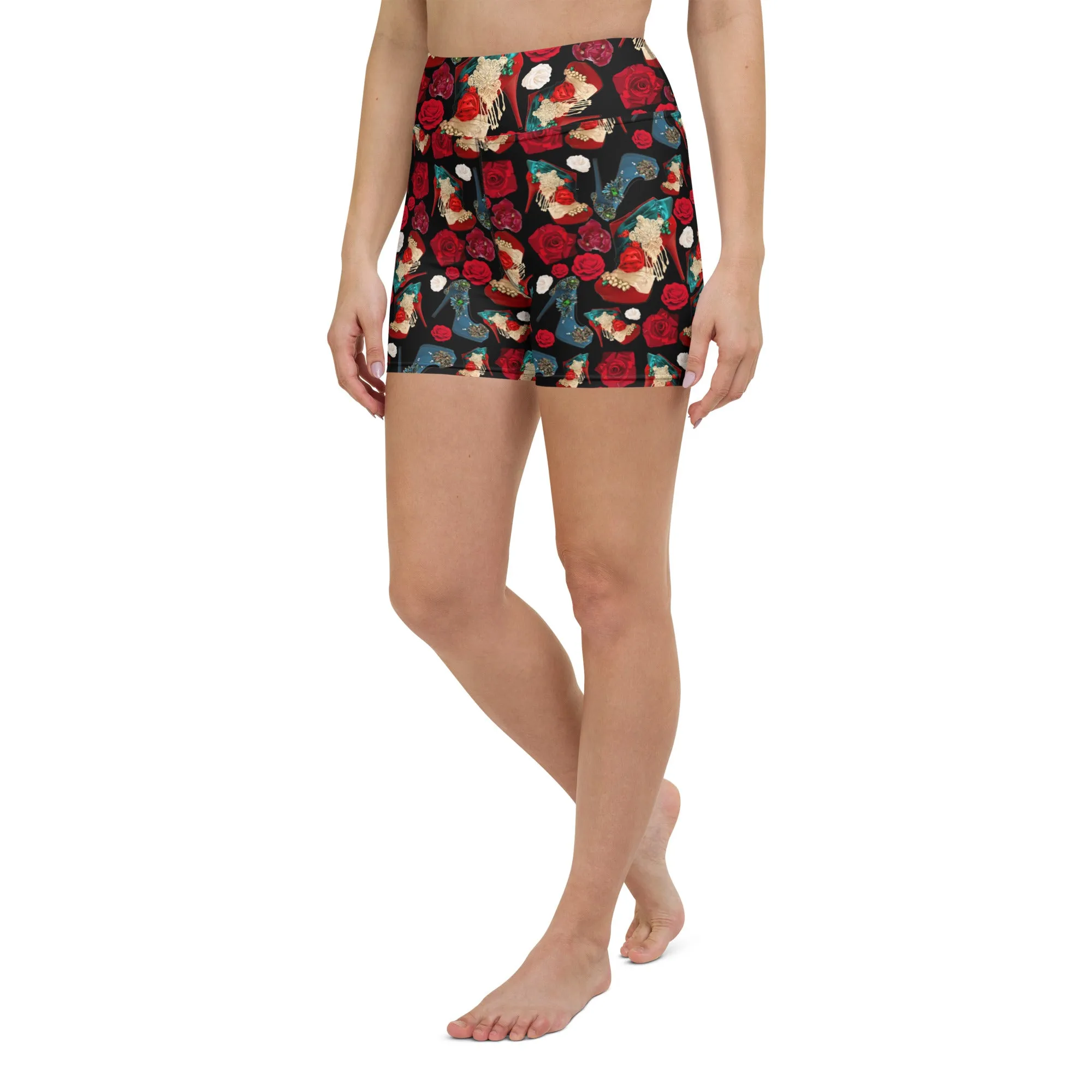 Shorts 'Fiori rosso nero'