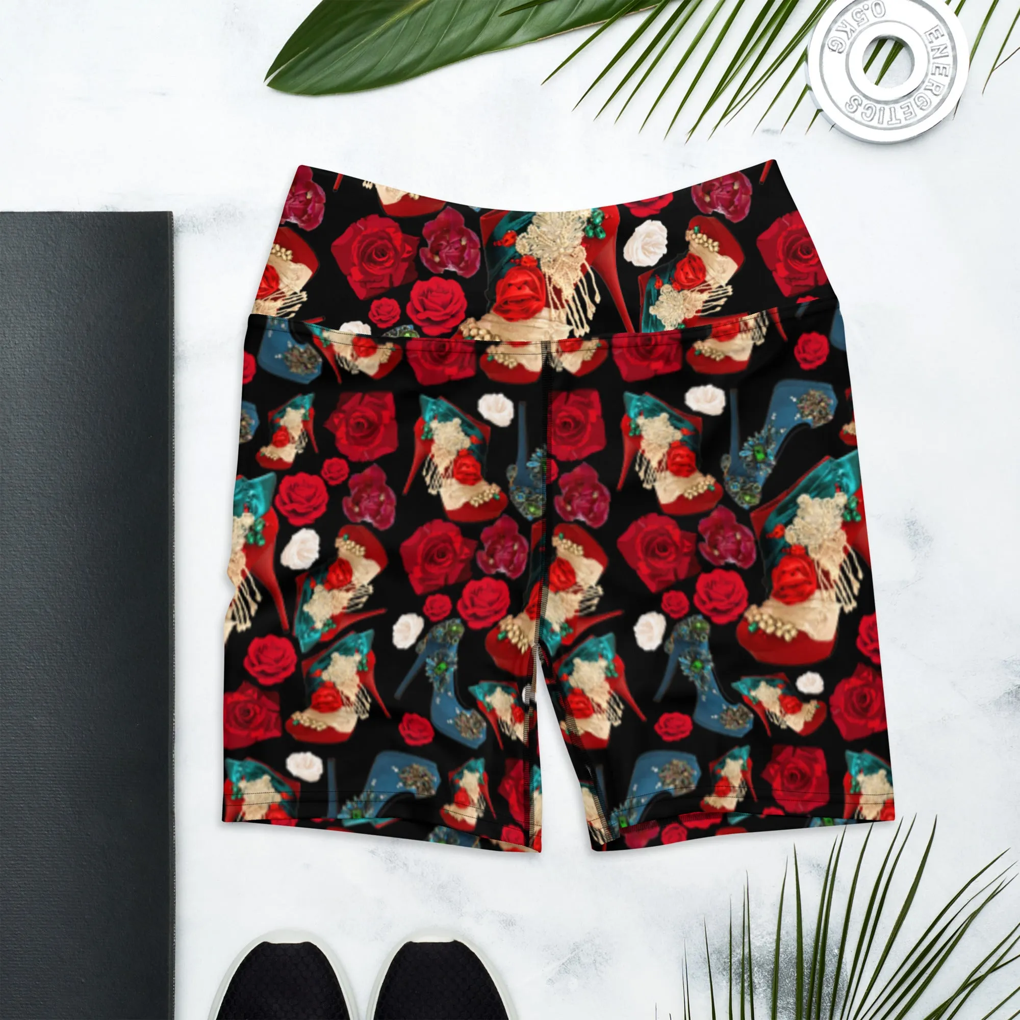 Shorts 'Fiori rosso nero'