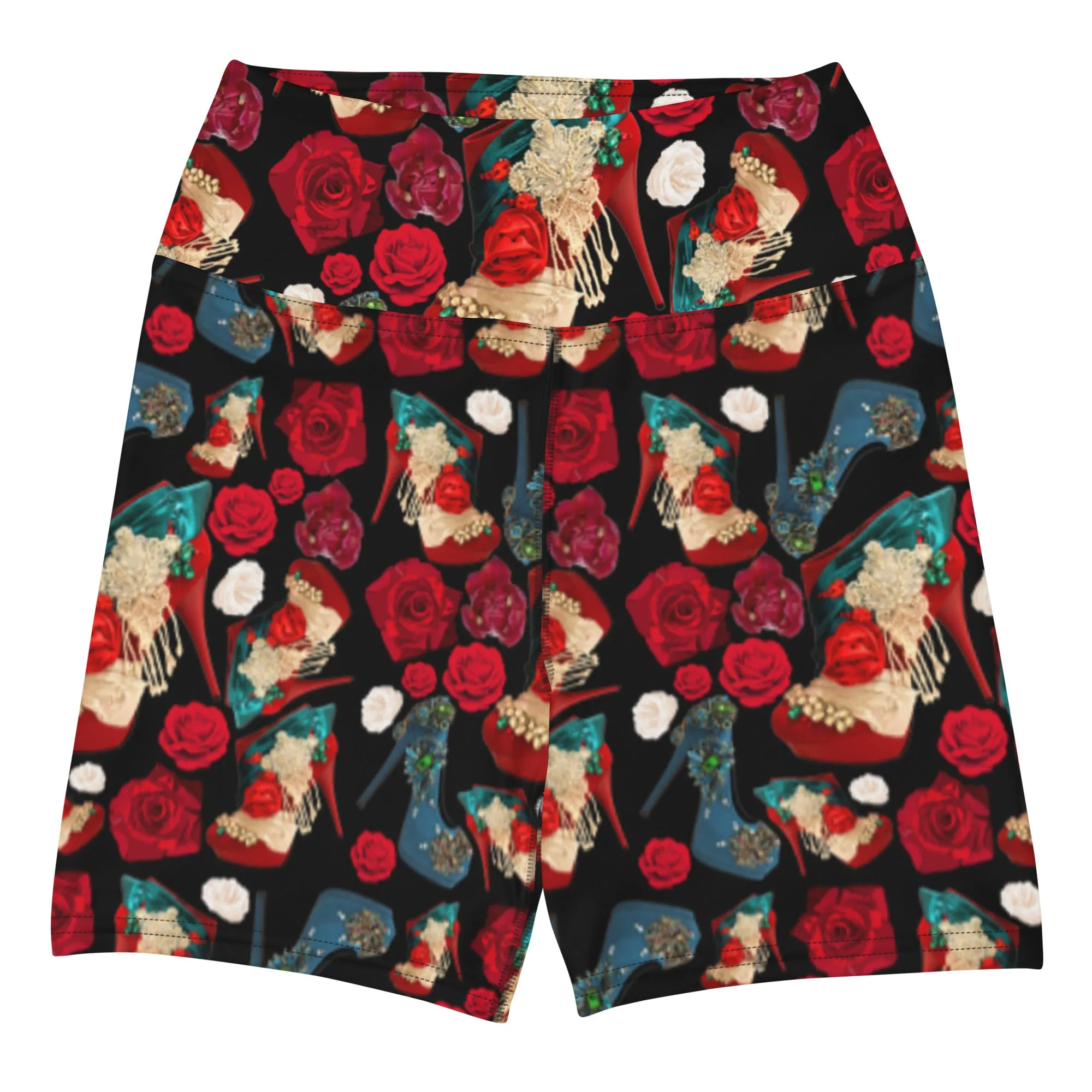 Shorts 'Fiori rosso nero'