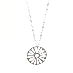 Silver Flower Charm Necklace