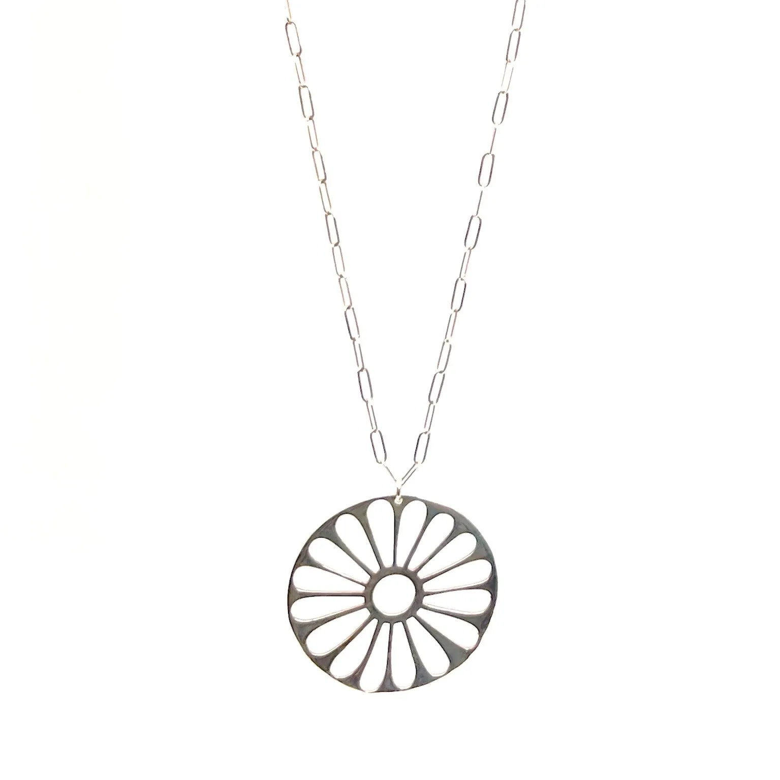 Silver Flower Charm Necklace