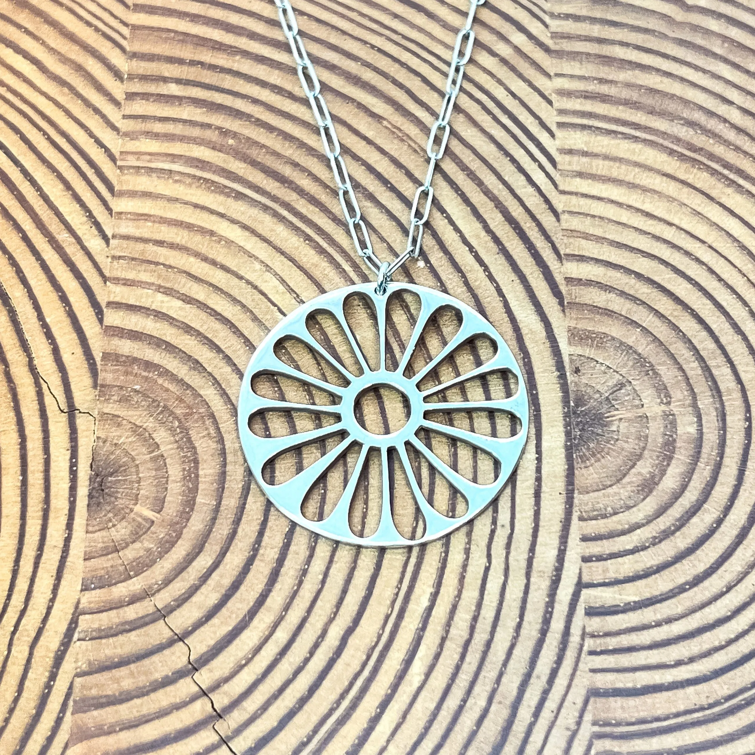 Silver Flower Charm Necklace