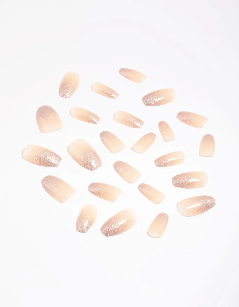 Silver Glitter Tips Press On Nails
