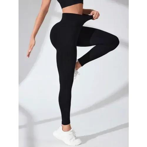 Sleek Black High Waist Workout Leggings