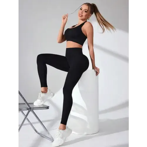 Sleek Black High Waist Workout Leggings