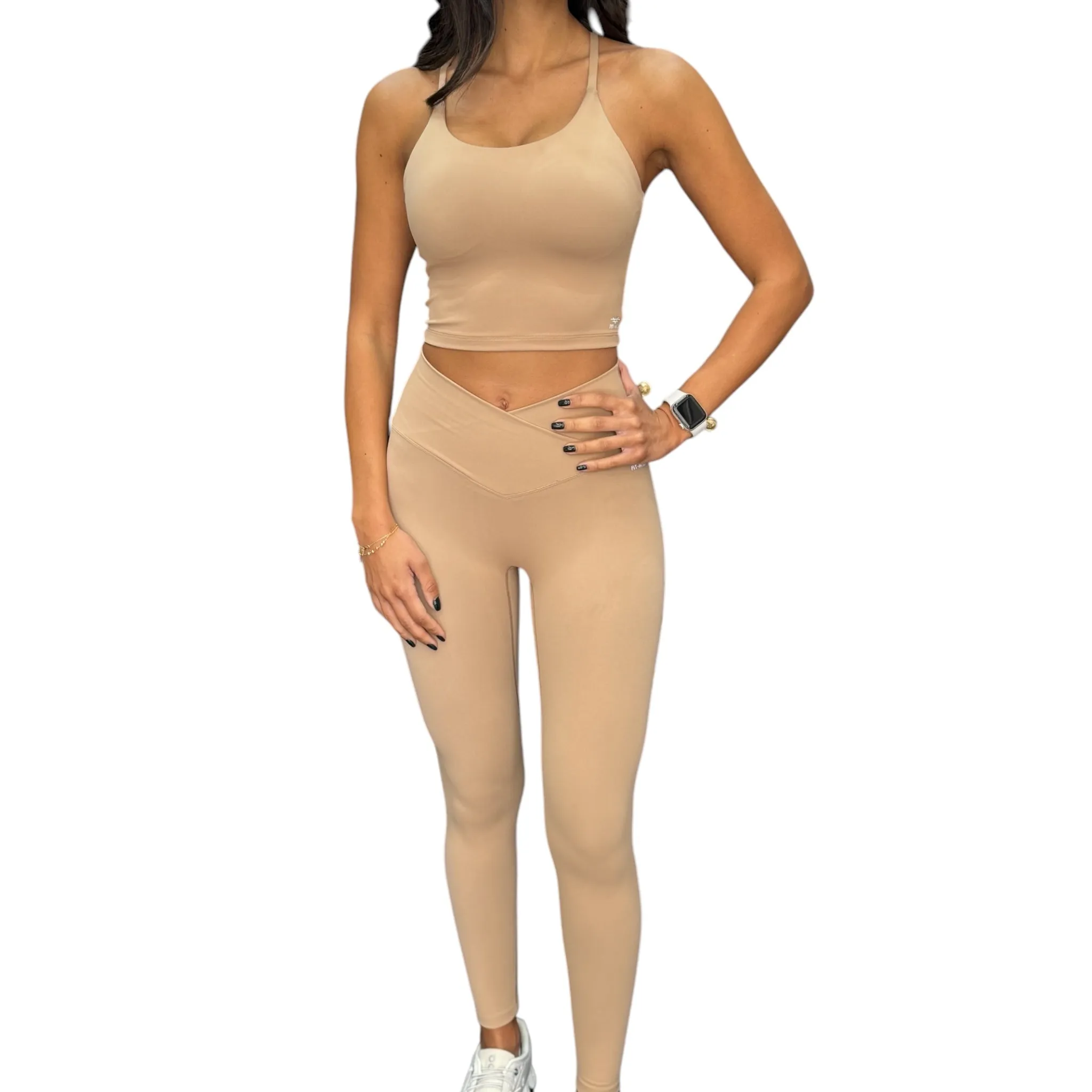 Slightly Thicker V-Leggings - Biscuit