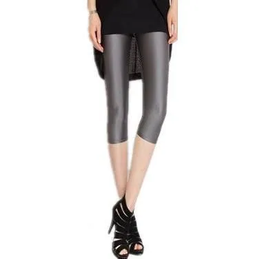 Solid Candy Neon Women Summer Leggings High Stretched Jeggings Fitness Clothing Ballet Cropped Trousers