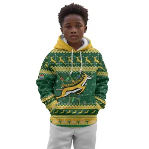 South Africa Christmas Rugby Kid Hoodie Springboks Geseende Kersfees LT15