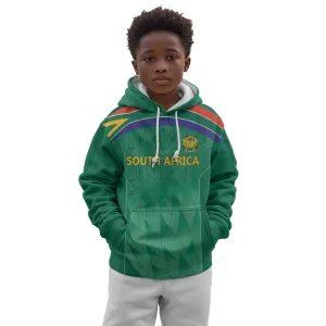 South Africa Cricket Custom Kid Hoodie African King Proteas Green LT9