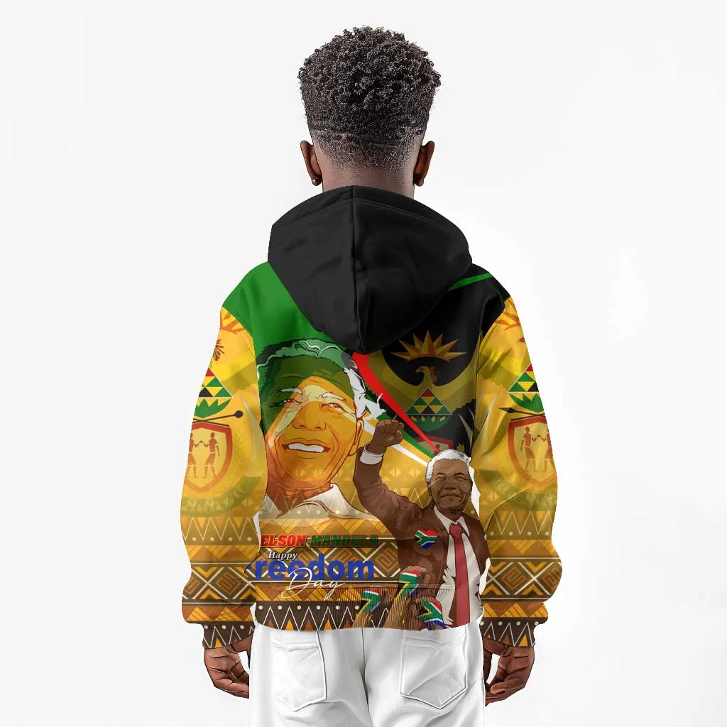 South Africa Heritage Nelson Mandela Kid Hoodie Happy Freedom Day Victory Art DT02