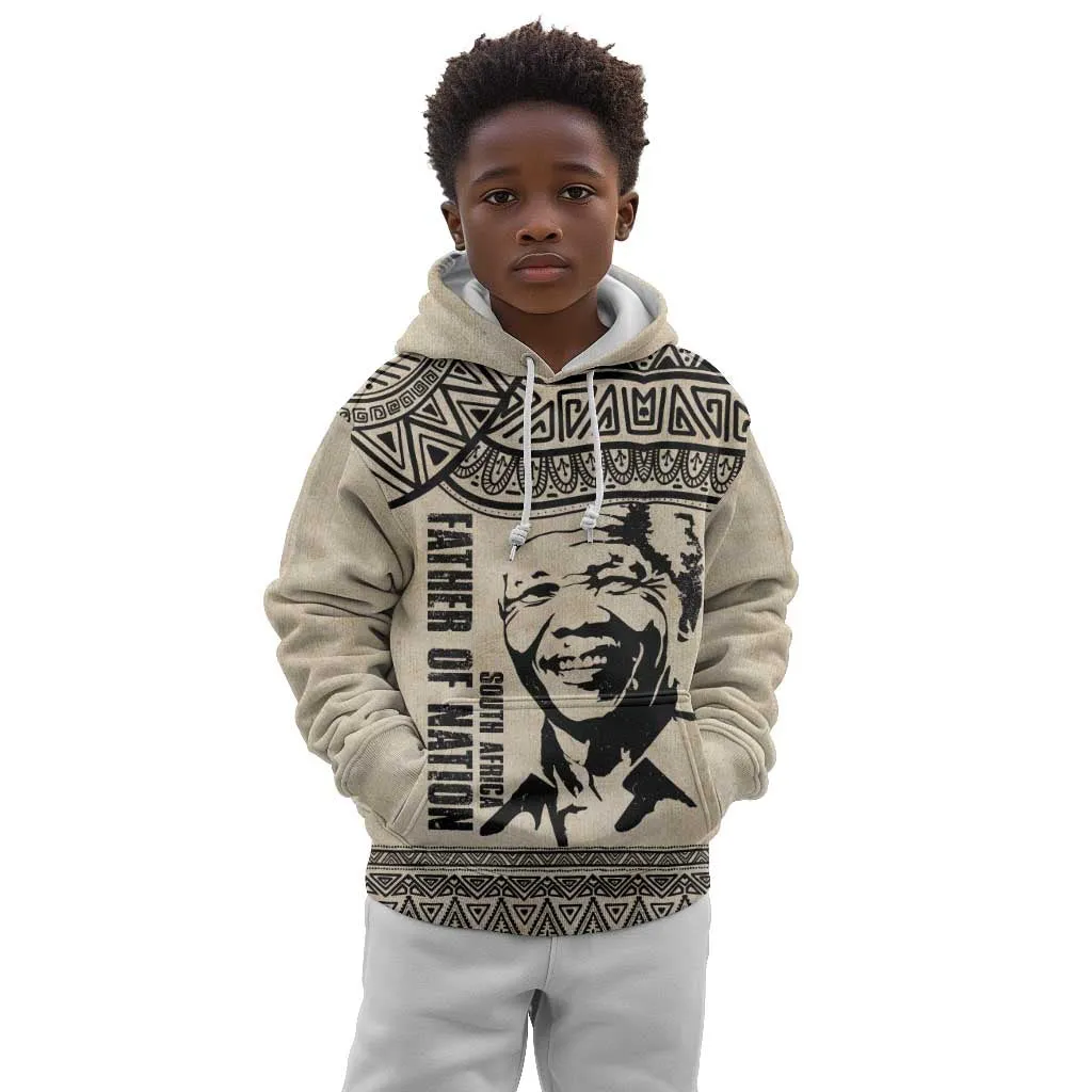 South Africa Nelson Mandela - Father Of Nation Kid Hoodie Vintage African Pattern LT14