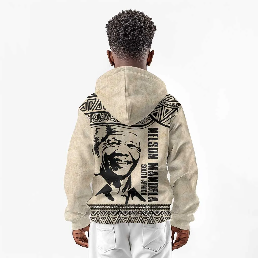 South Africa Nelson Mandela - Father Of Nation Kid Hoodie Vintage African Pattern LT14