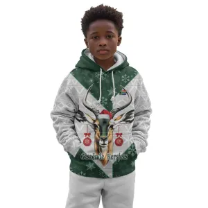 South Africa Springboks Christmas Kid Hoodie Bokke Santa - Geseende Kersfees LT14