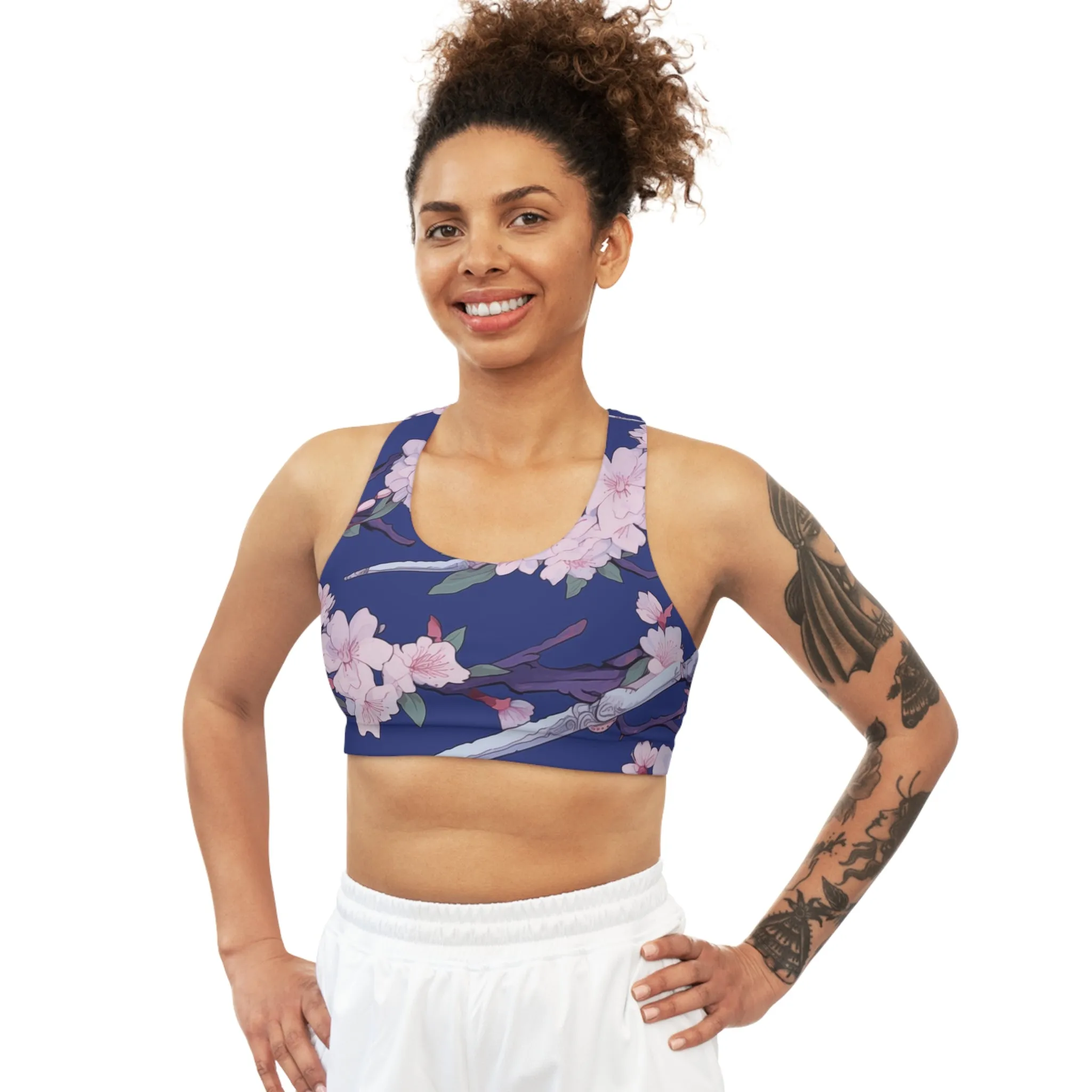 Sports Bra - Astrid Matsyasana Katanas Cherry Blossoms