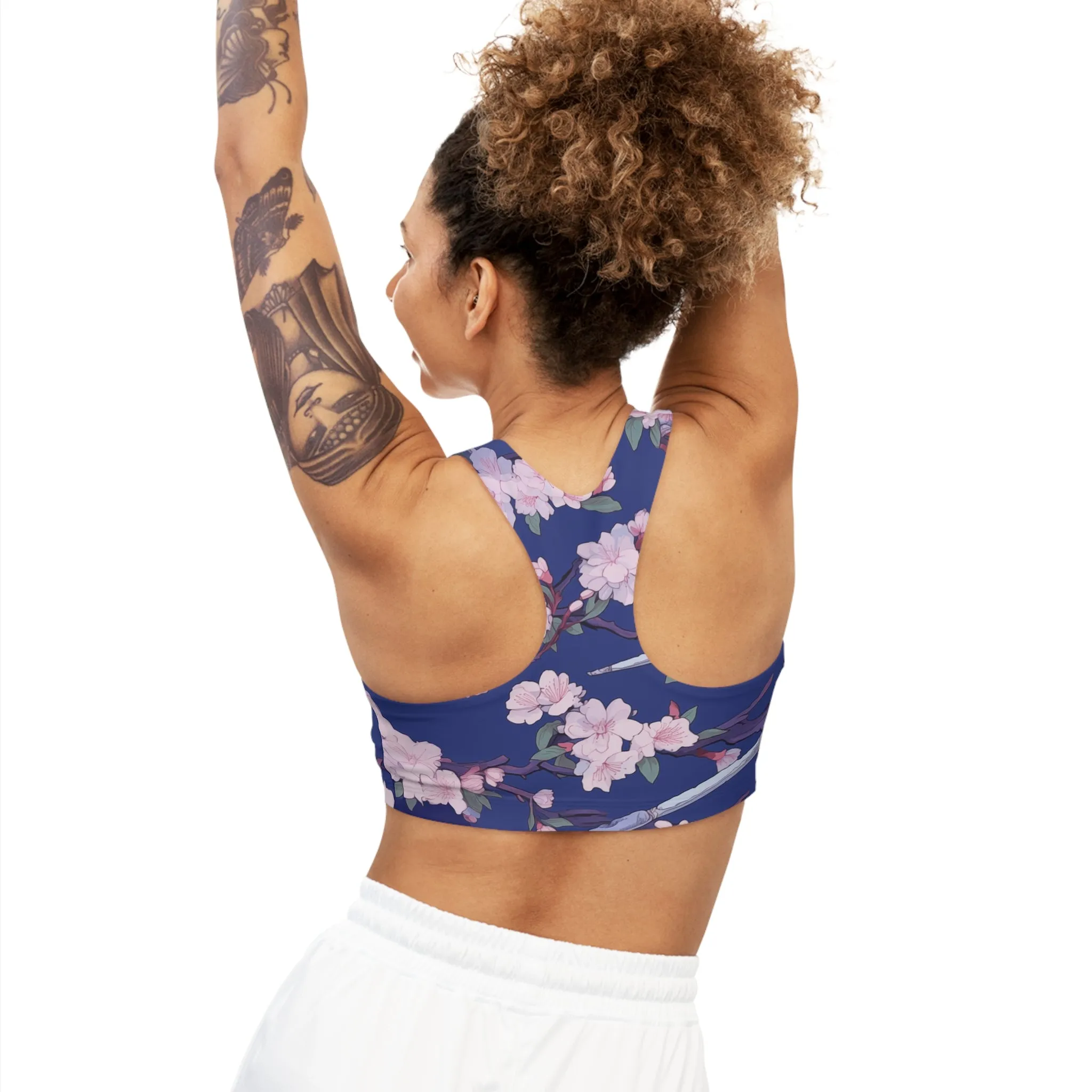 Sports Bra - Astrid Matsyasana Katanas Cherry Blossoms