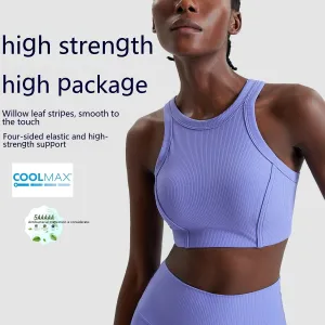 Sports Underwear Long Yoga Vest Breast Holding Fitness Running Bra trendy