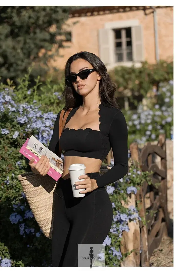 Square Neck Top and High Elastic Leggings