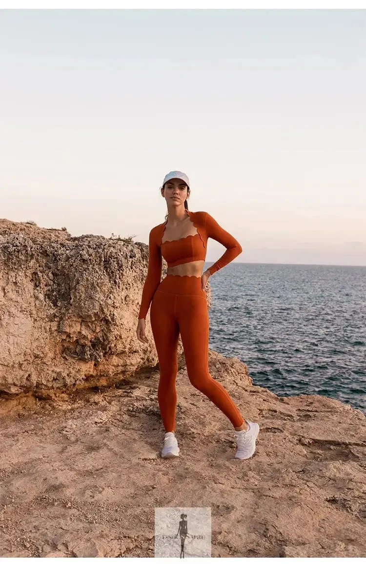 Square Neck Top and High Elastic Leggings