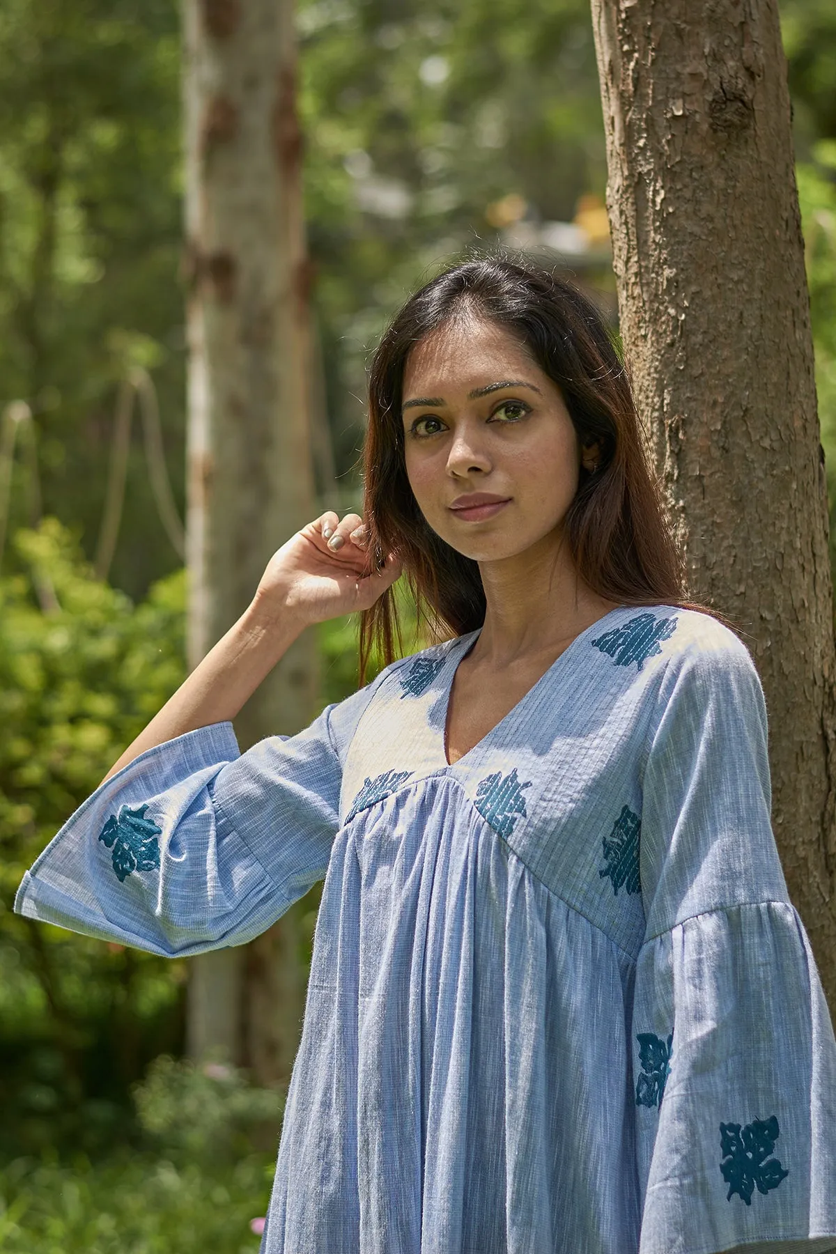 Stich Detailing Western Dress