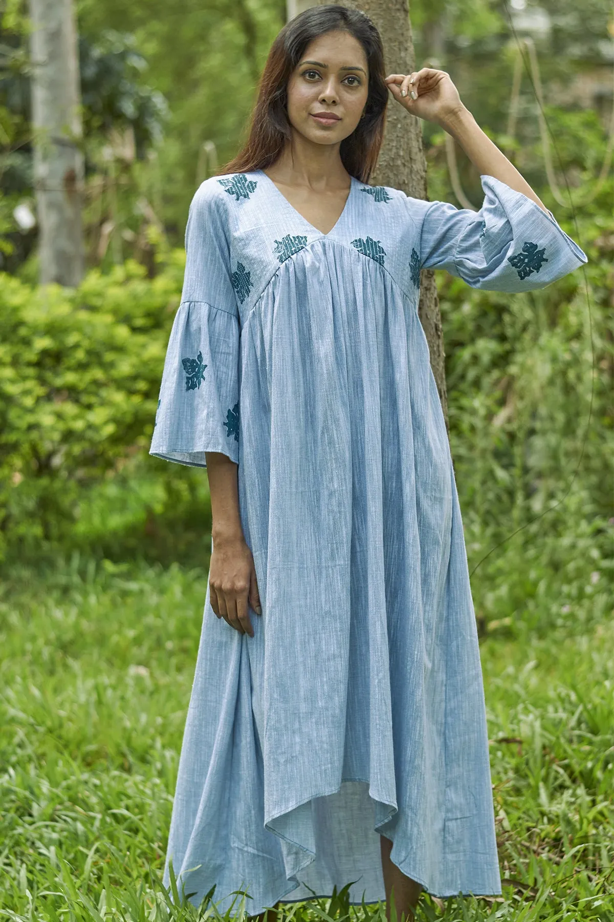Stich Detailing Western Dress