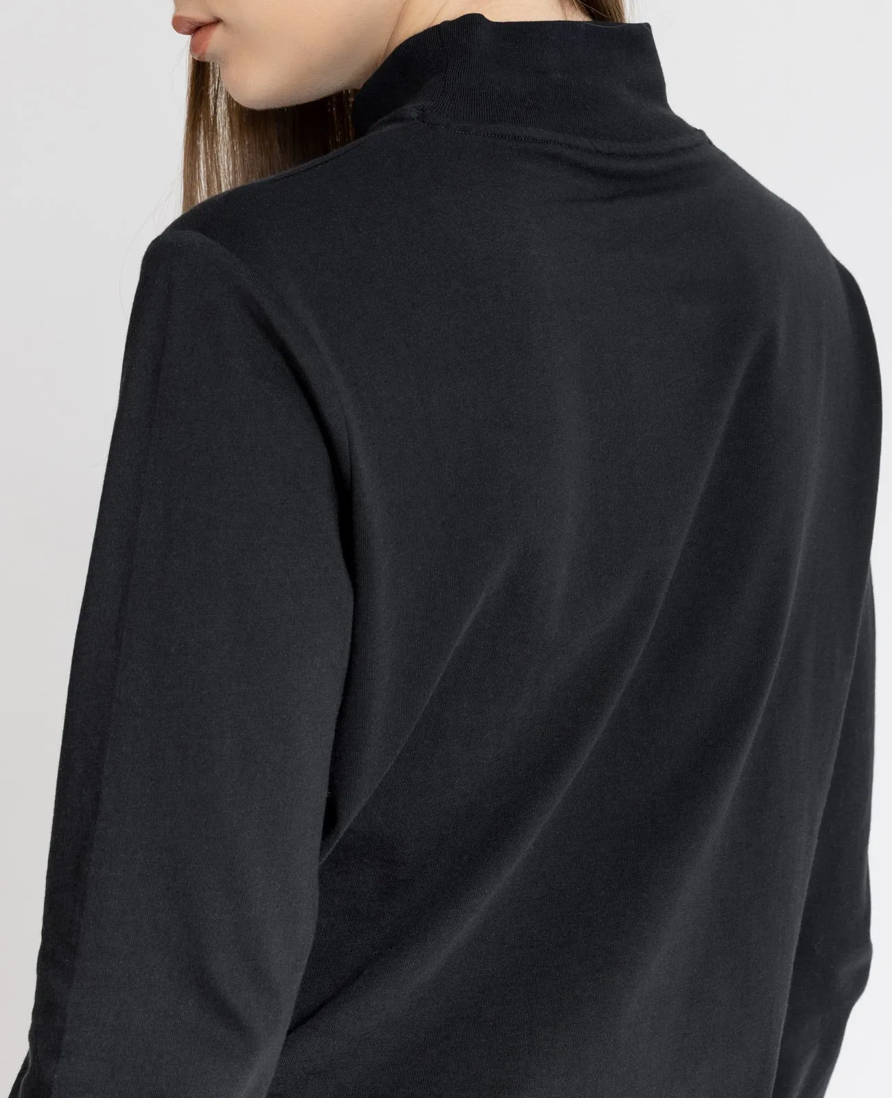 Supima High Neck Long Sleeve Tee