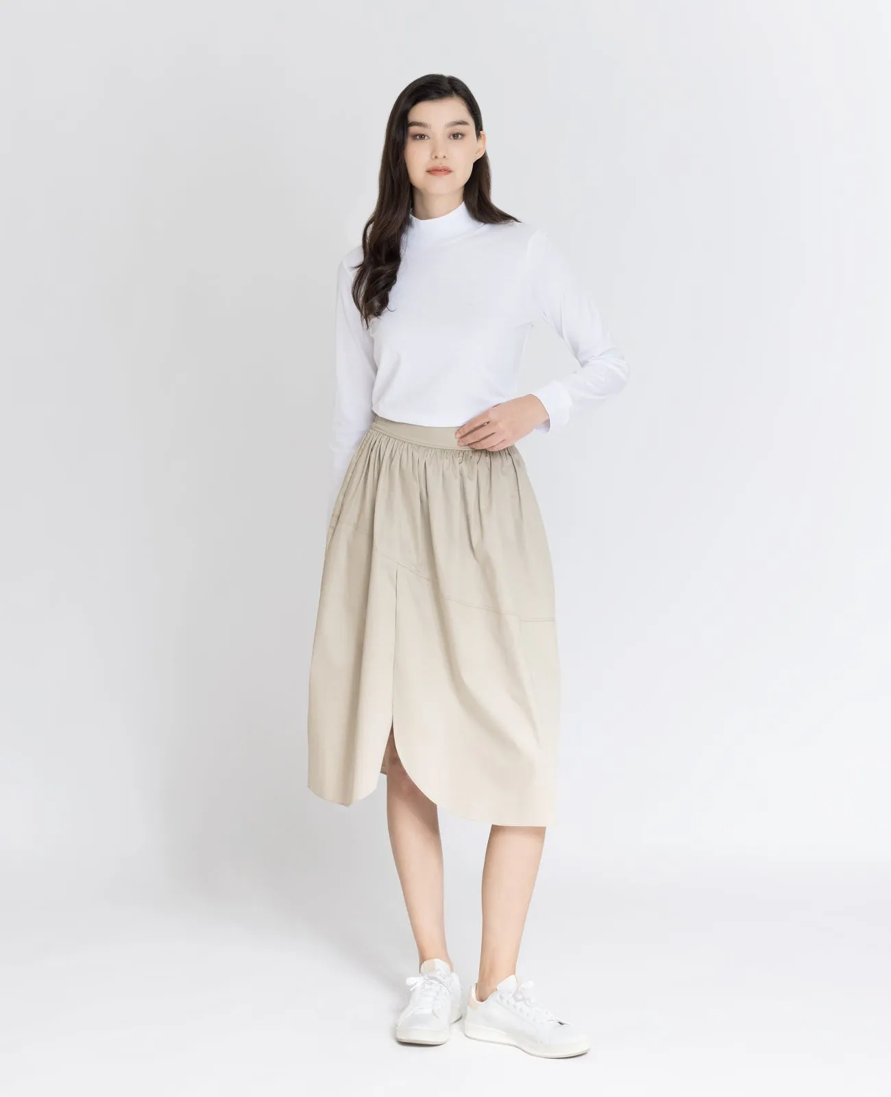 Supima High Neck Long Sleeve Tee