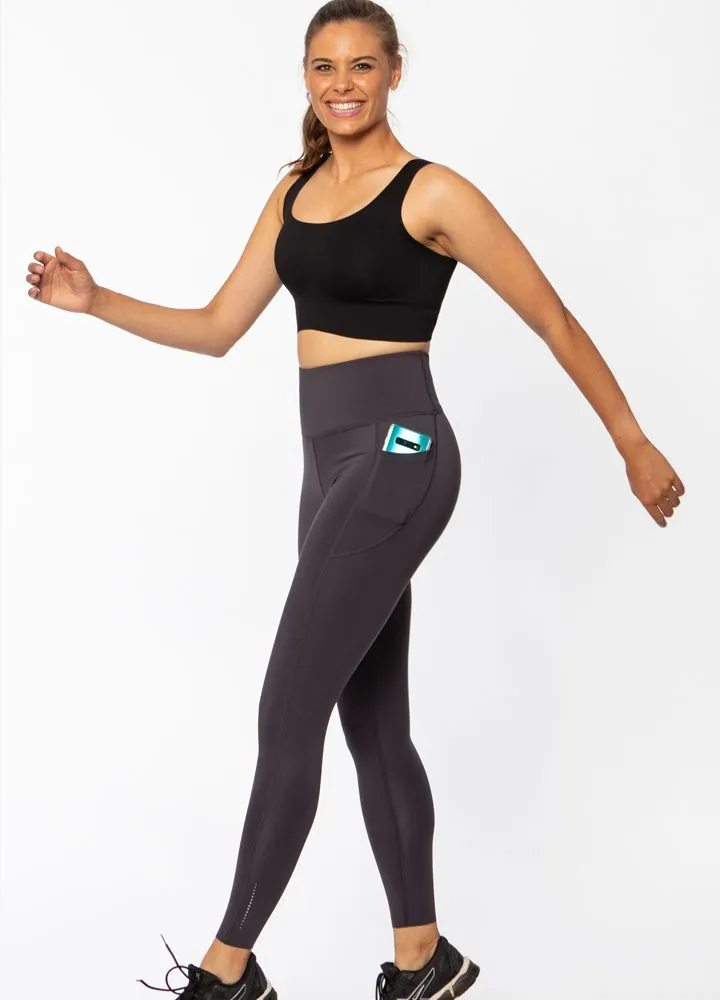 Sustainable Activewear F/L High Waisted leggings with Pockets - Slate