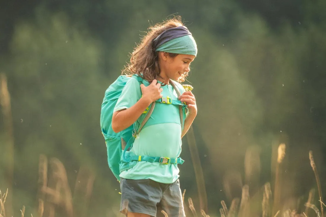 T Shirt de randonnée enfant - MH550 turquoise - 7-15 ans