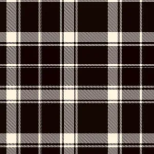 Tartan Plaid Fabric, Black White Beige Fabric By The Yard