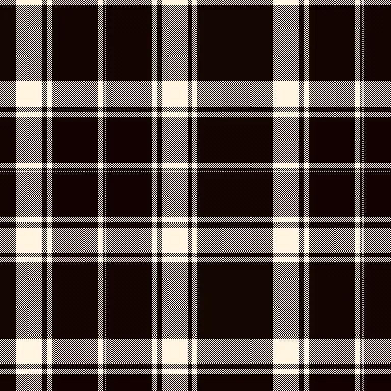 Tartan Plaid Fabric, Black White Beige Fabric By The Yard