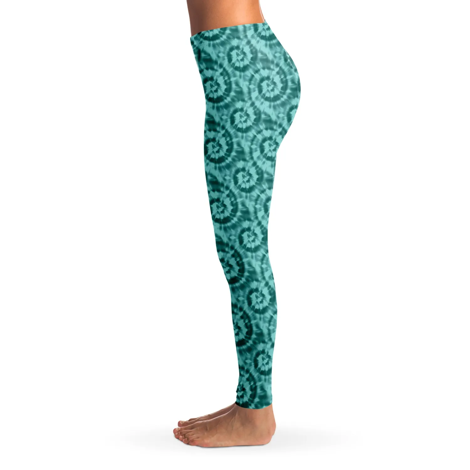 Teal Tie Dye Leggings XS - XL Squat Proof