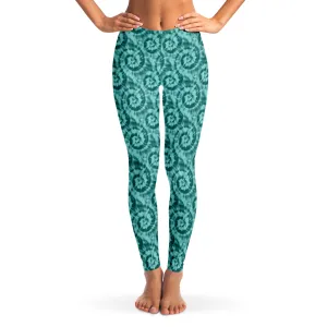 Teal Tie Dye Leggings XS - XL Squat Proof