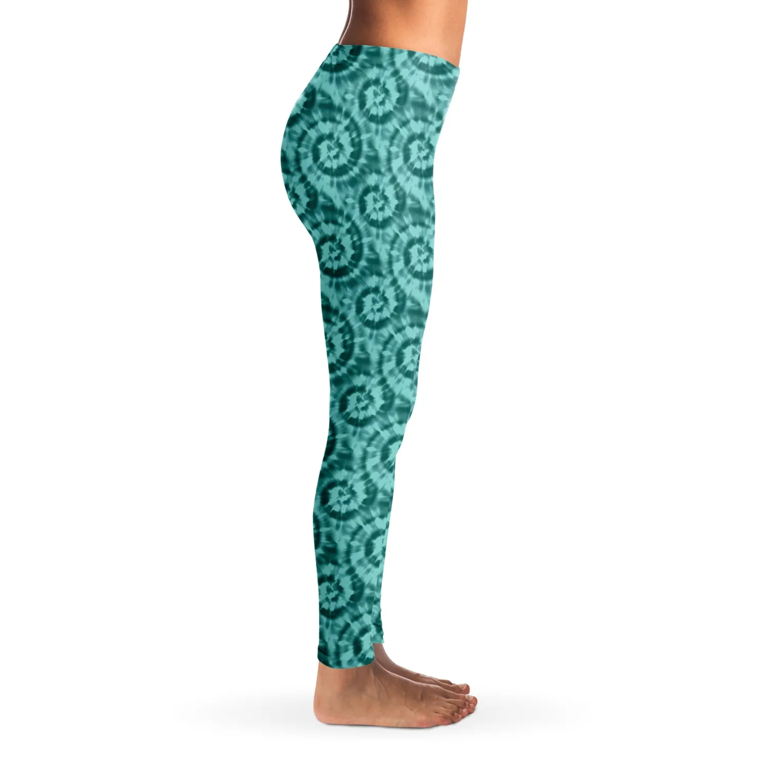 Teal Tie Dye Leggings XS - XL Squat Proof