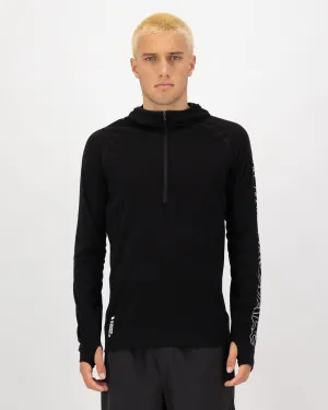 Temple Merino Long Sleeve Hood - Black