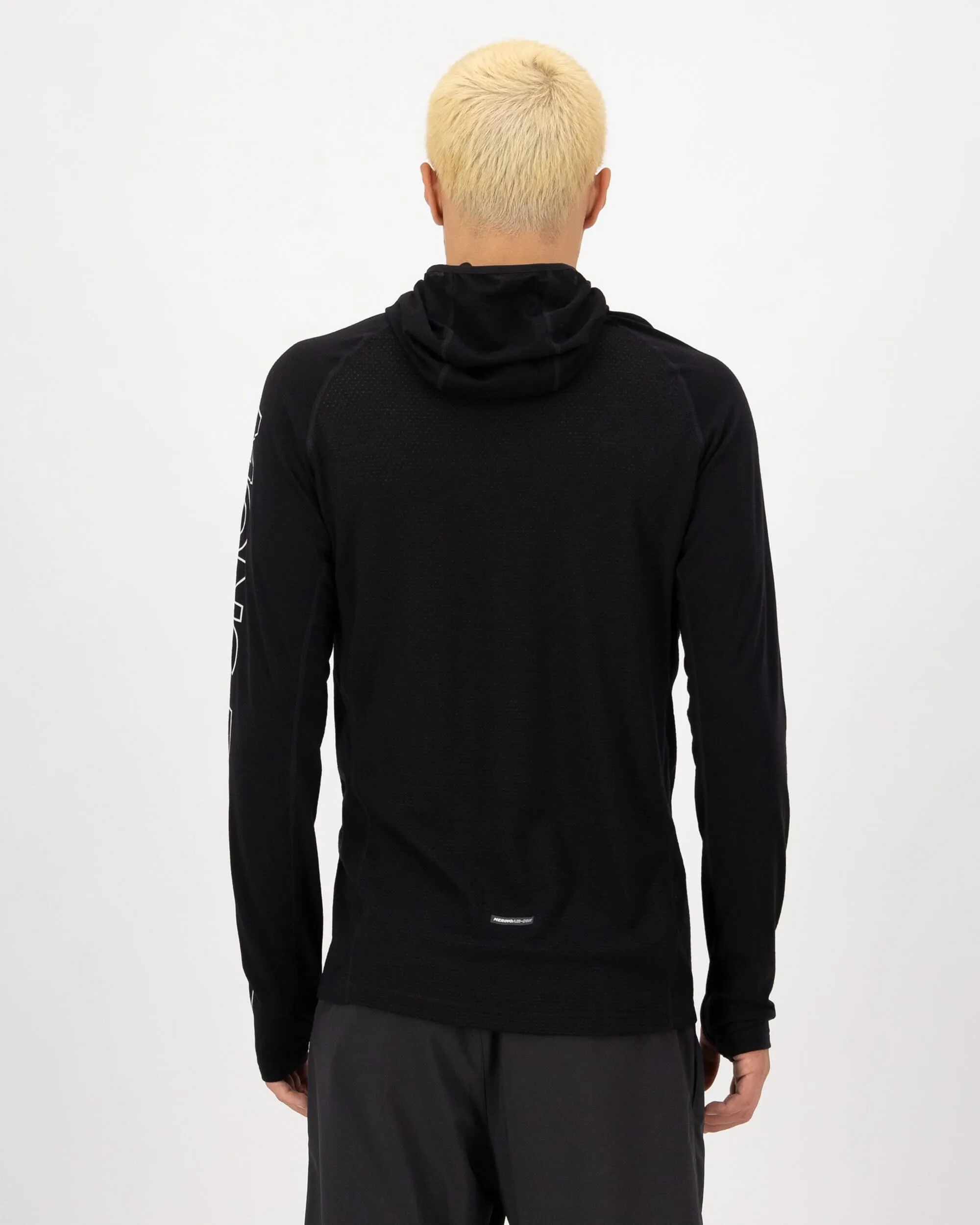 Temple Merino Long Sleeve Hood - Black