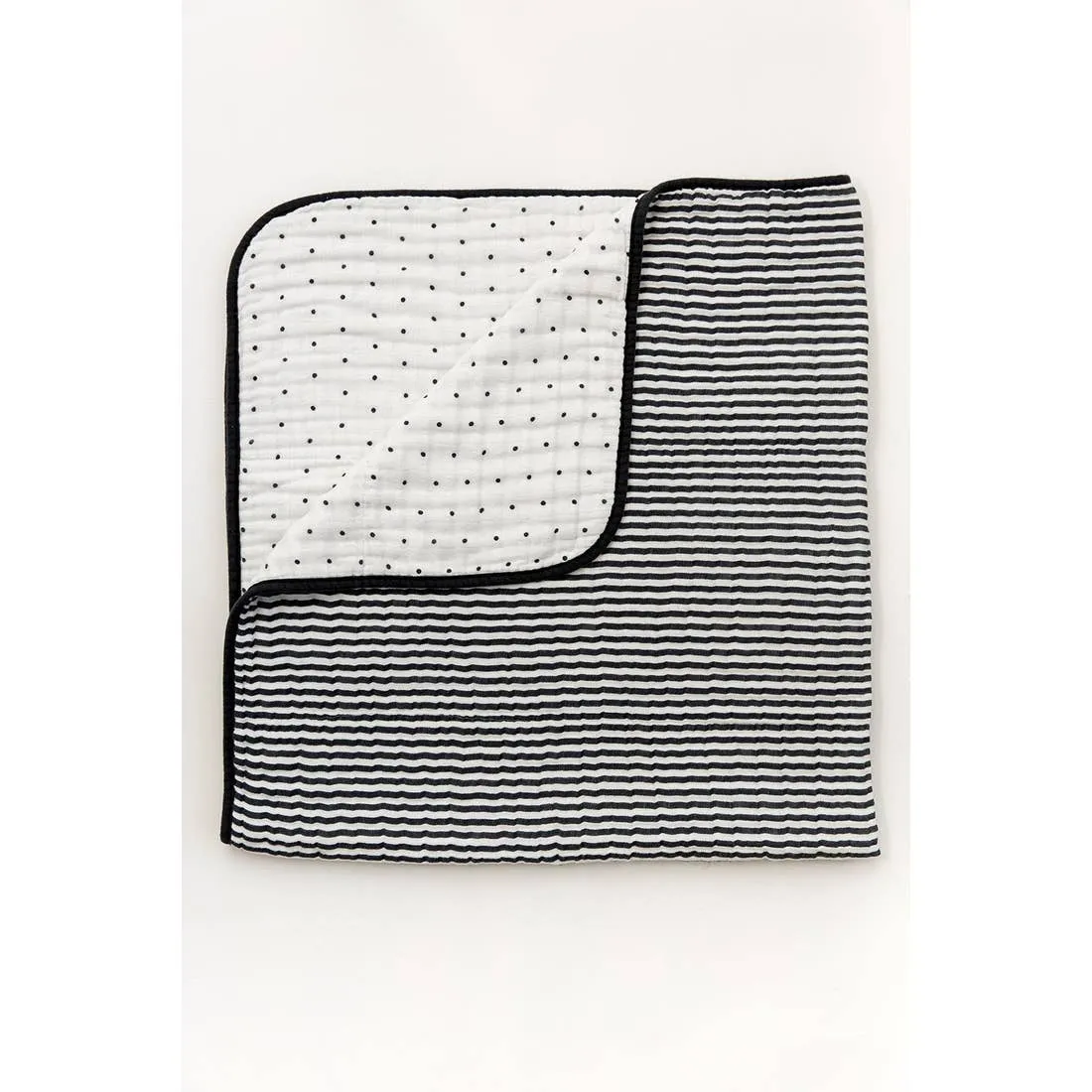 The 4 Layer Quilt - Reversible B W Stripe