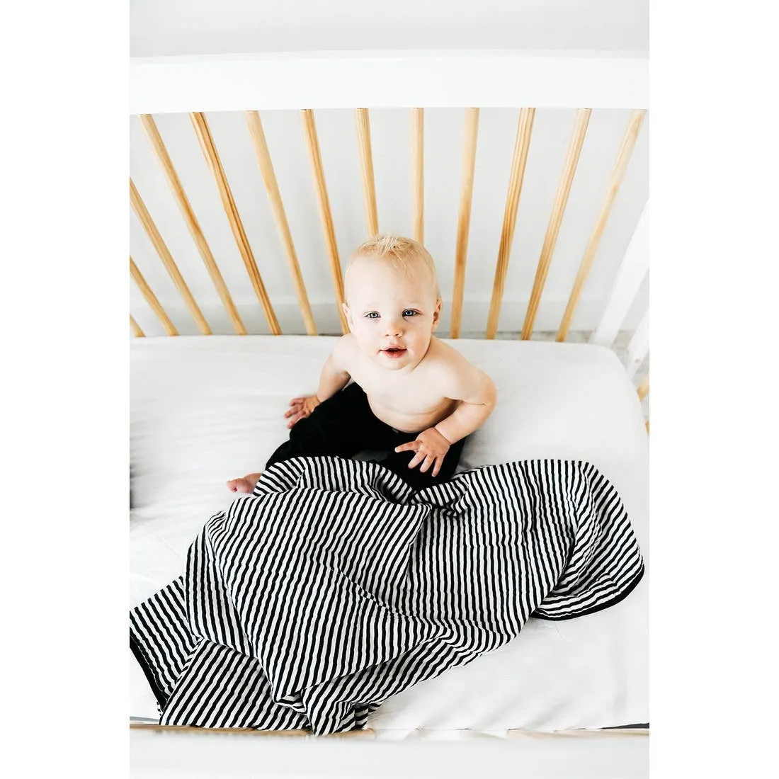 The 4 Layer Quilt - Reversible B W Stripe